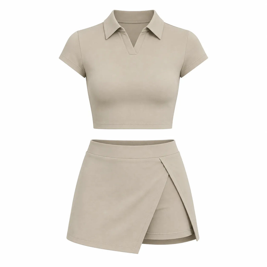 Ensemble polo à découpes latérales
