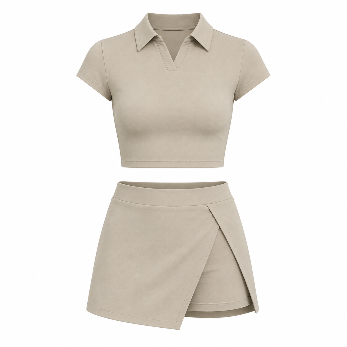 Ensemble polo à découpes latérales