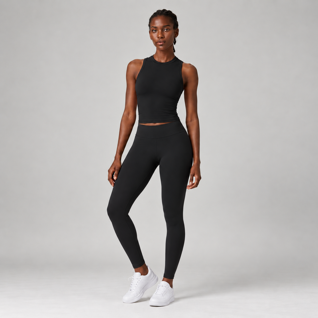 Base Layer Fitted Tank in Black