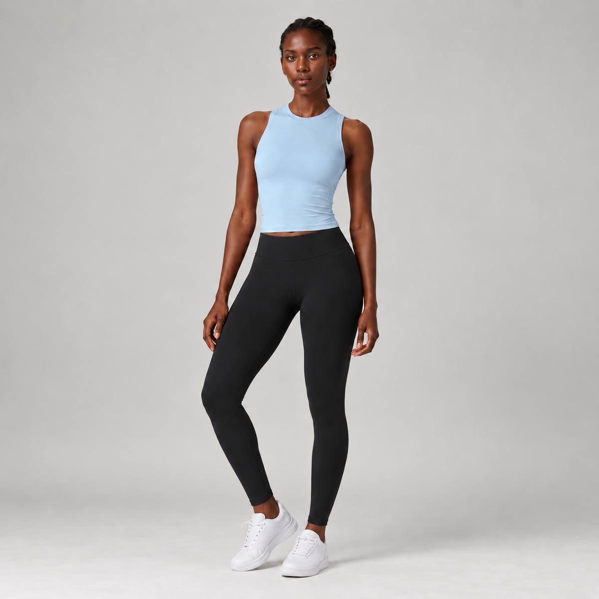 Base Layer Fitted Tank in Sky Blue