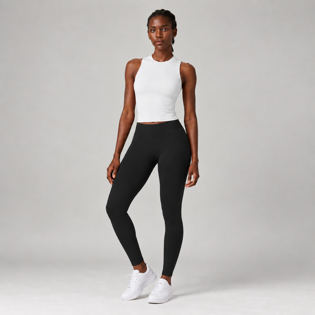 Base Layer Fitted Tank in White