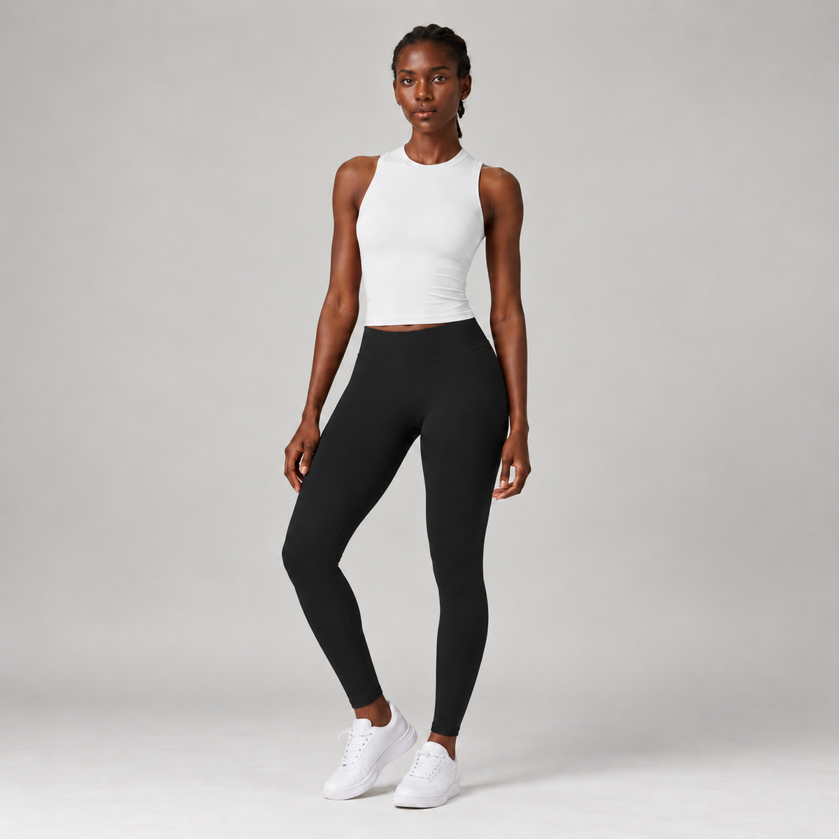 Base Layer Fitted Tank in White