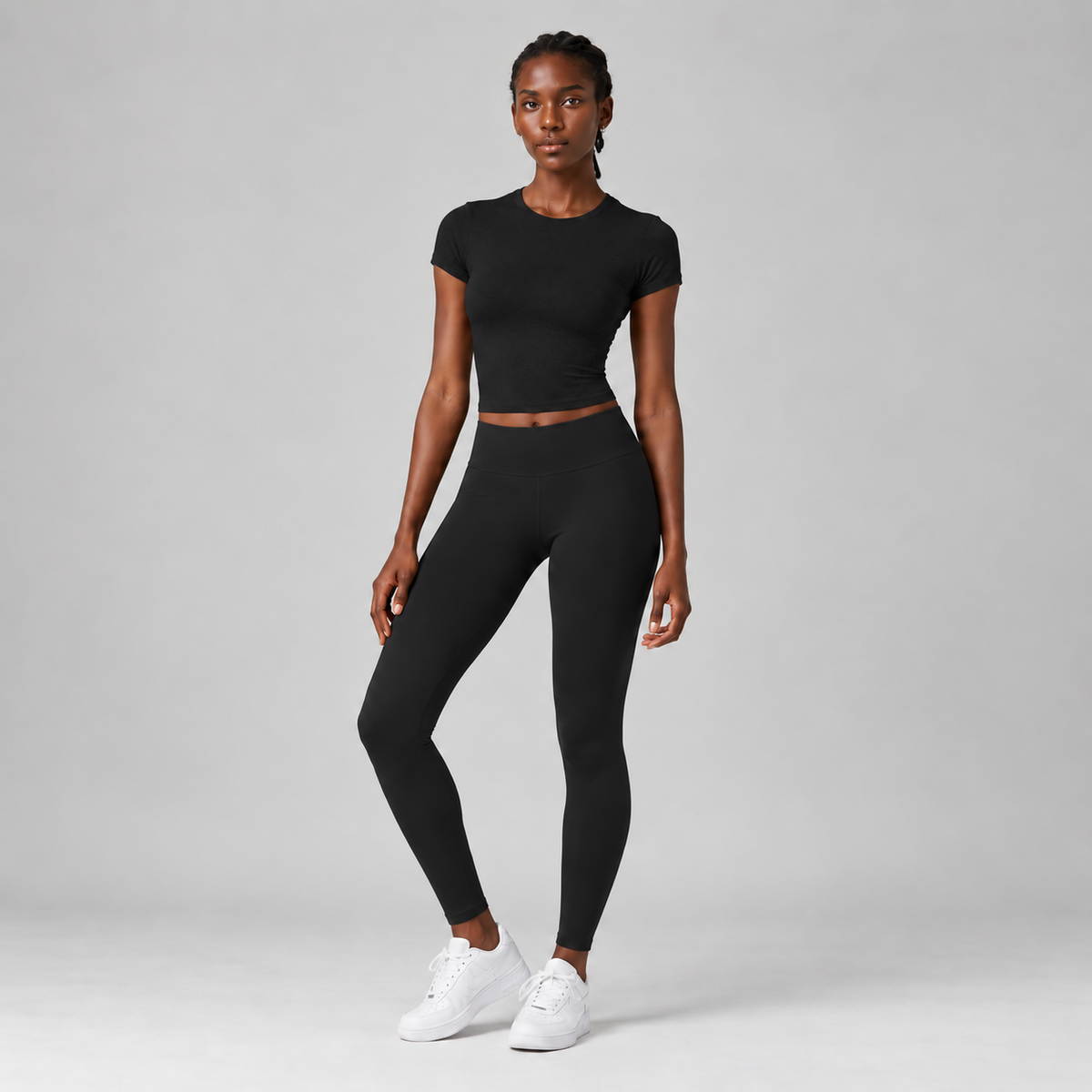 Base Layer Fitted Tee in Black
