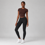 Base Layer Fitted Tee in Chocolate