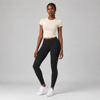 Base Layer Fitted Tee in Cream