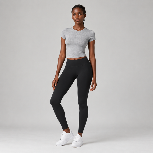 Base Layer Fitted Tee in Grey Marl
