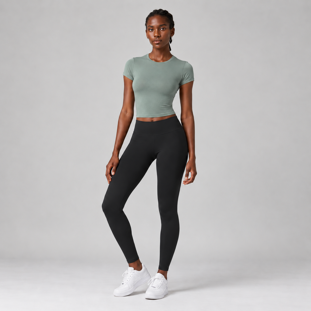 Base Layer Fitted Tee in Sage