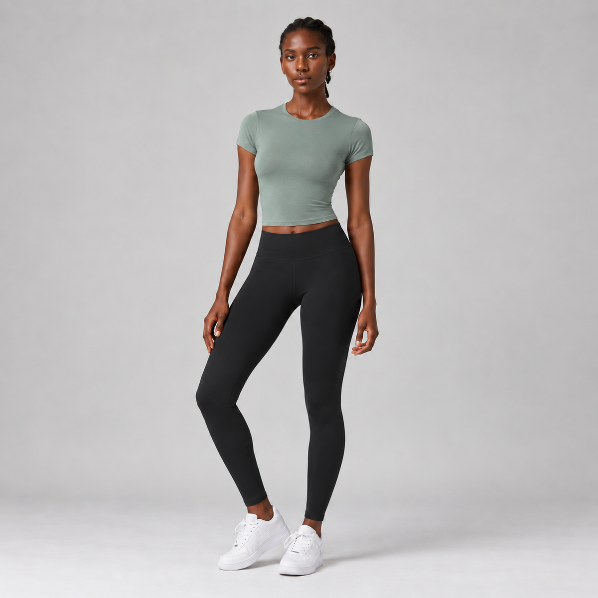 Base Layer Fitted Tee in Sage