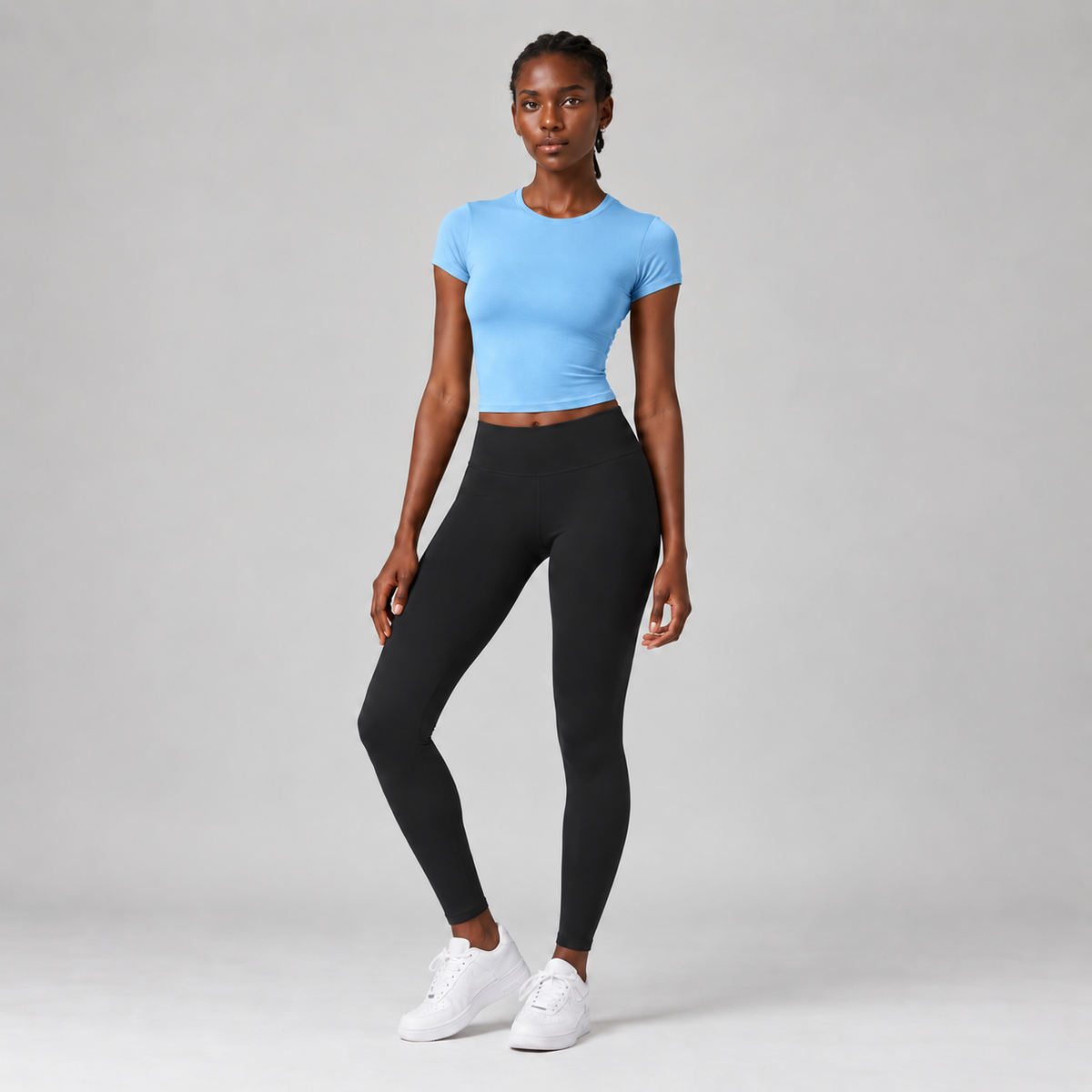 Base Layer Fitted Tee in Sky Blue
