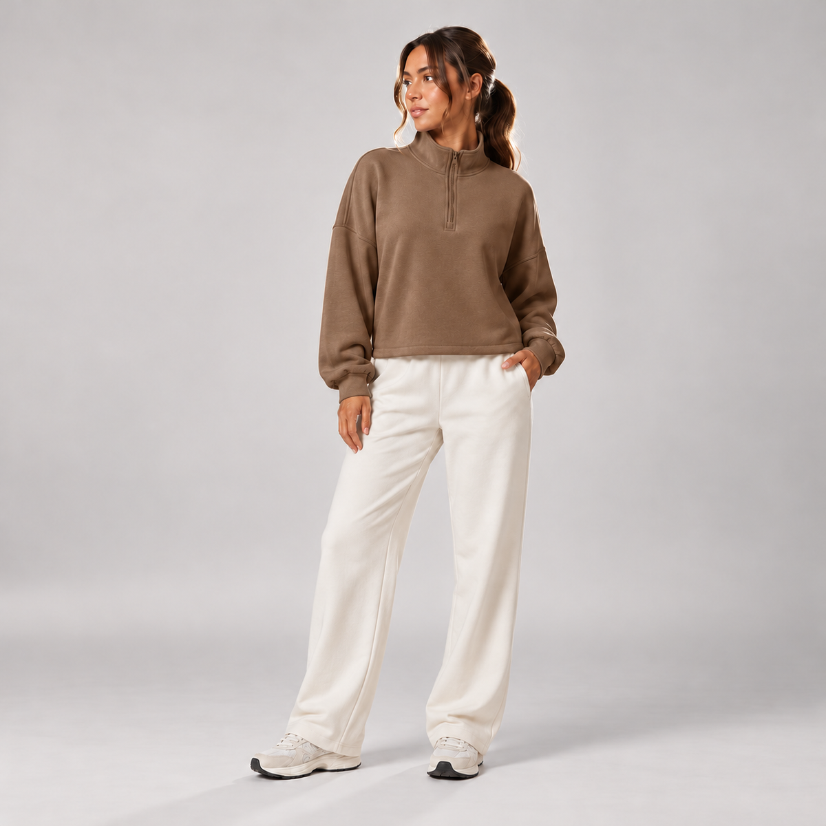 Downtime Half-Zip in Mocha