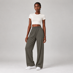 Easyline Wide-Leg Trouser in Dark Khaki