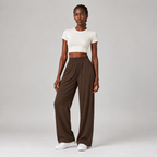 Easyline Wide-Leg Trouser in Lava Brown