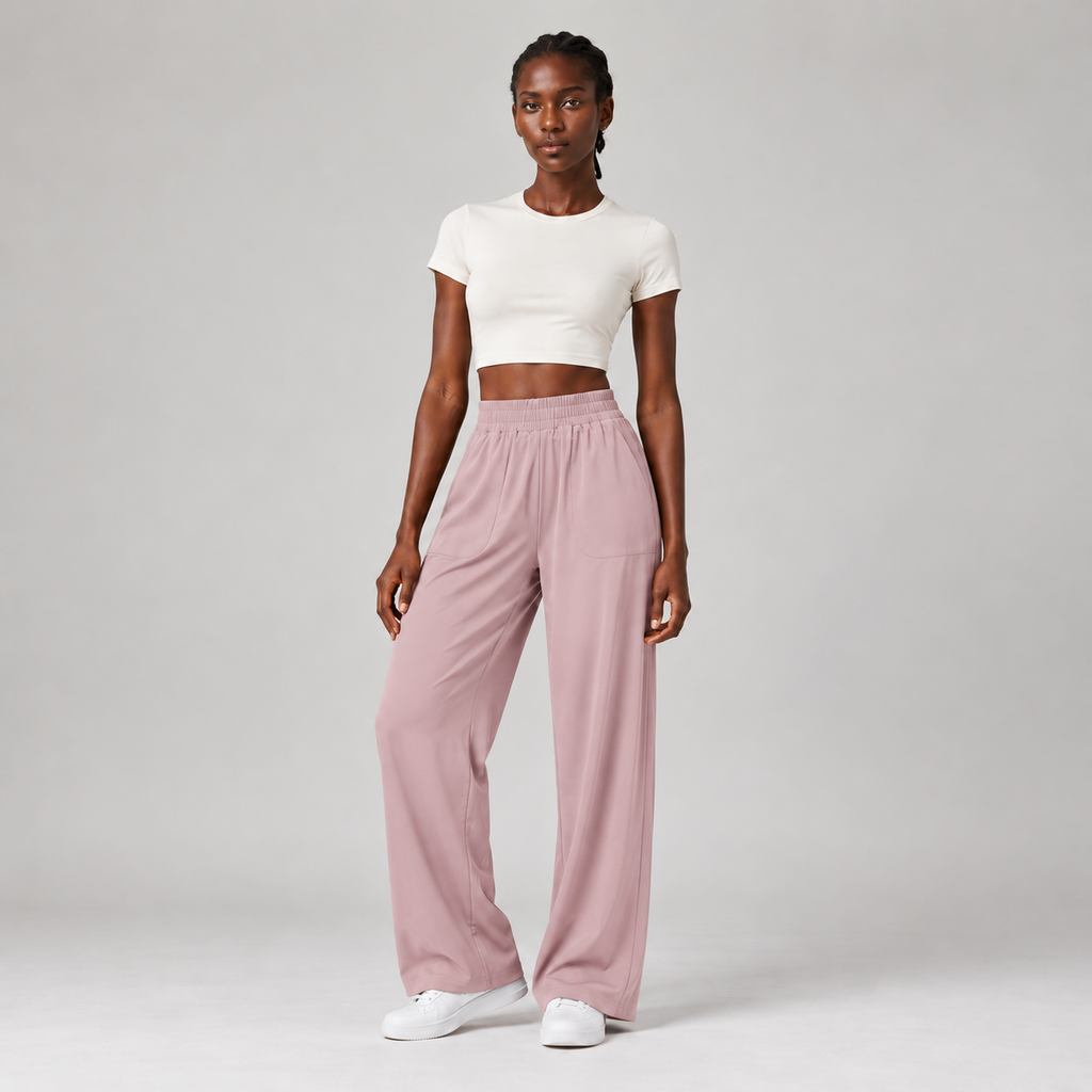 Easyline Wide-Leg Trouser in Misty Pink