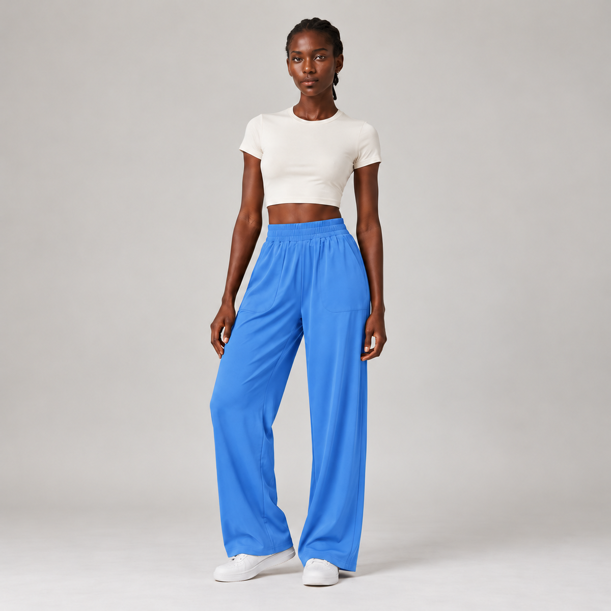 Easyline Wide-Leg Trouser in Pool Blue