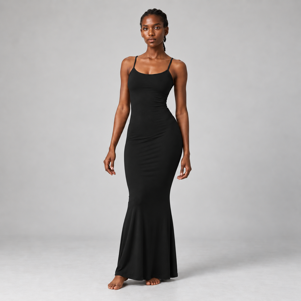 Flute Cami Maxi Dress in Black