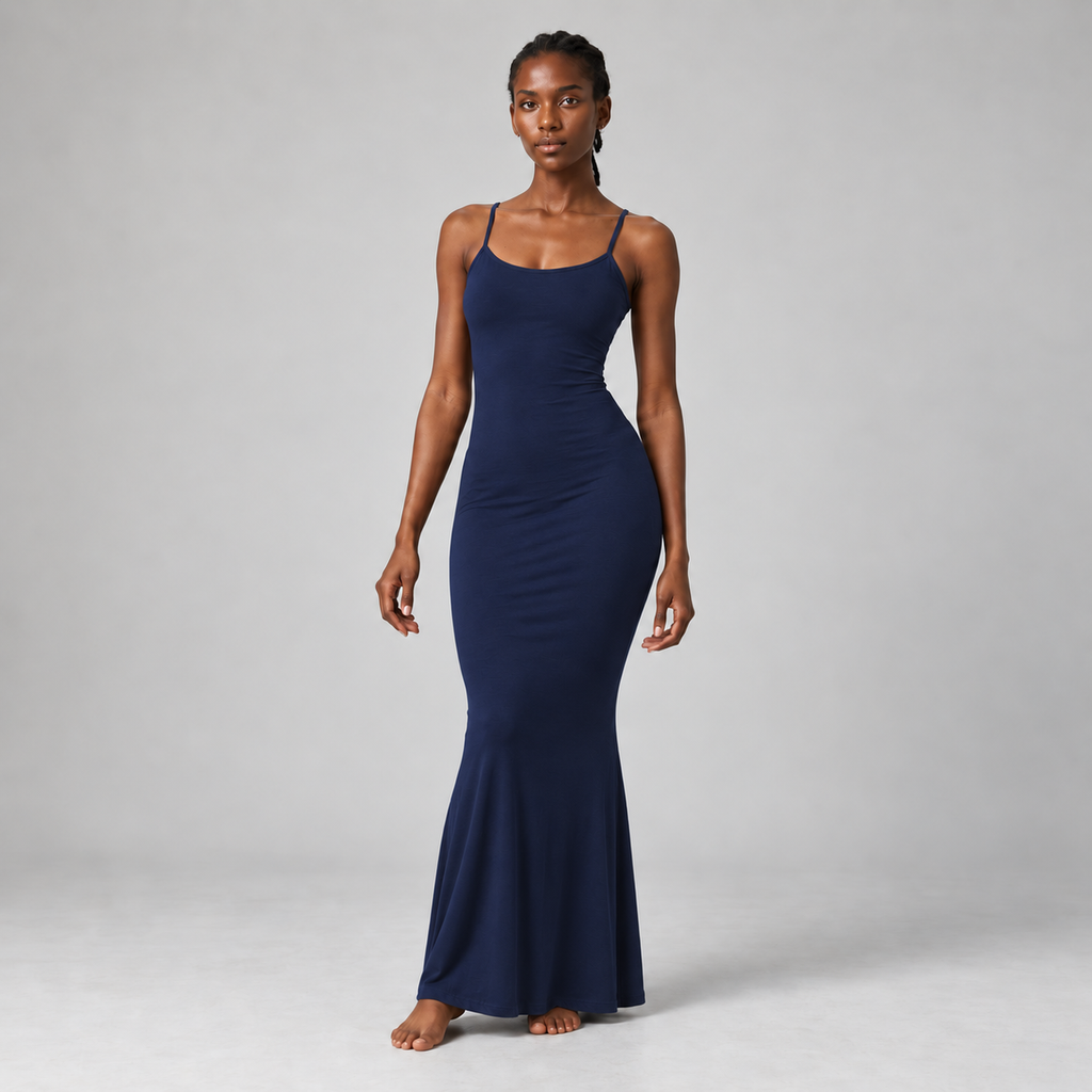 Flute Cami Maxi Dress in Navy