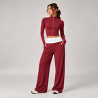 Foldline Zip Set in Burgundy