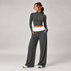 Foldline Zip Set in Charcoal