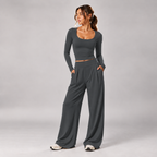 Halcyon Long-Sleeve Set in Charcoal