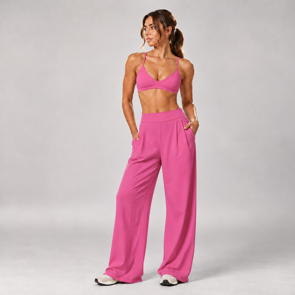 Haven Wide-Leg Set in Raspberry Pink
