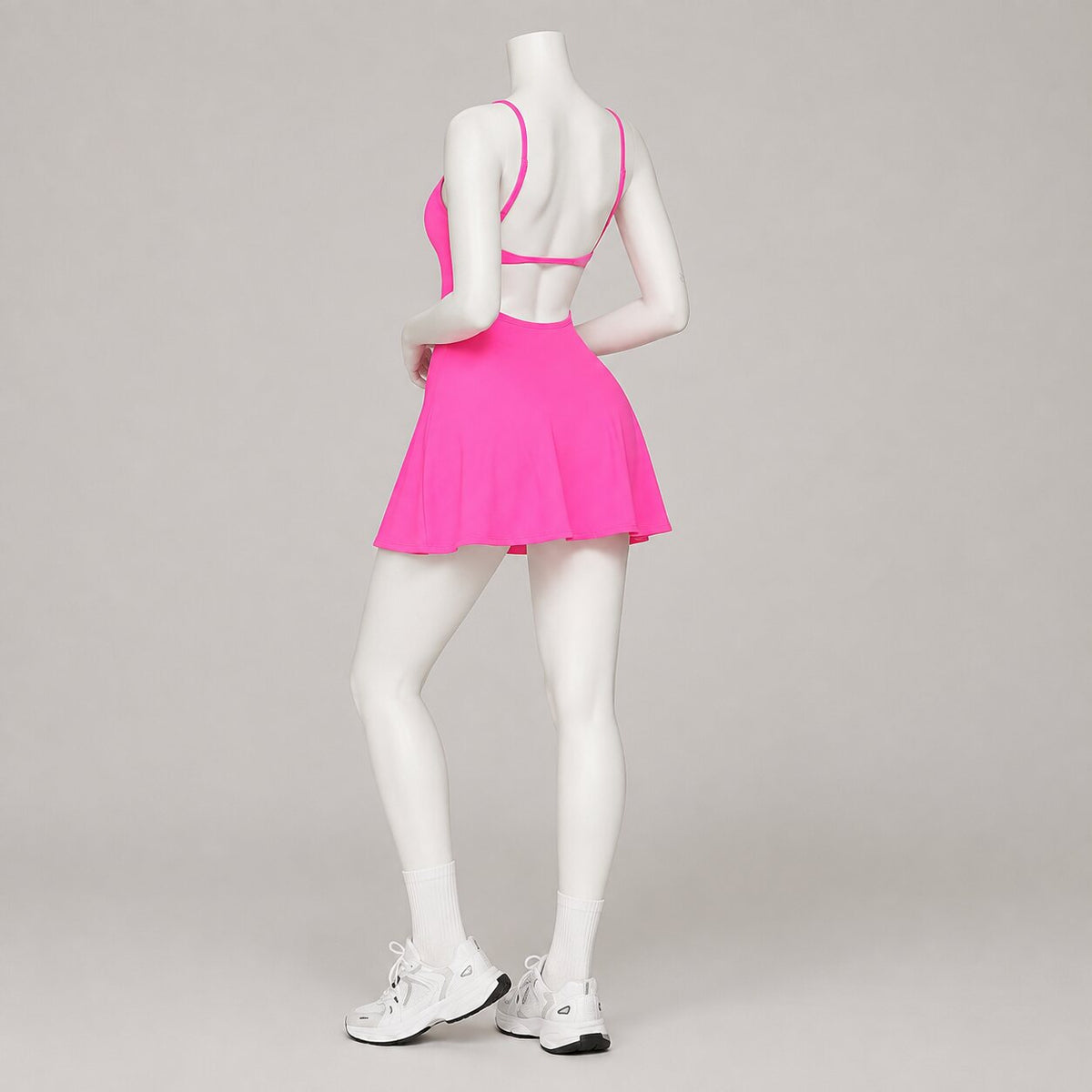 Afterlight Open-Back Dress in Vivid Hot Pink