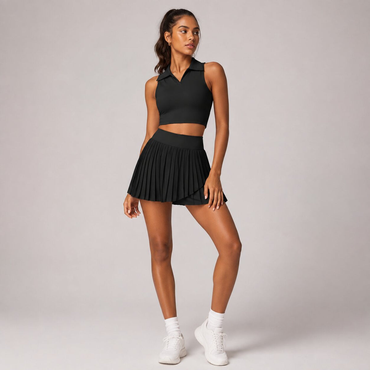 Baseline Pleat Set in Jet Black