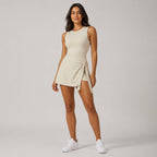 Breakline Wrap Dress in Warm Ivory Beige