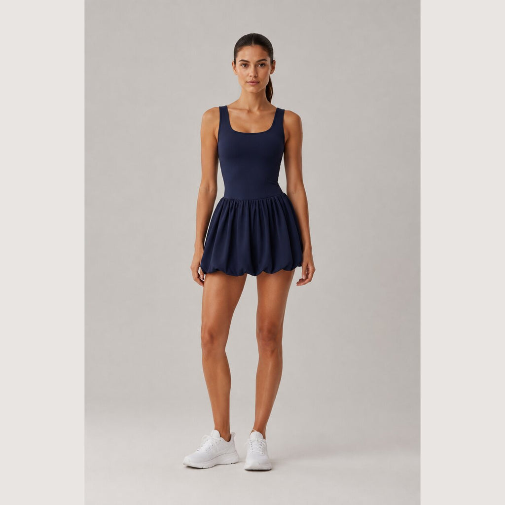 Cloudline Bubble Dress in Deep Navy