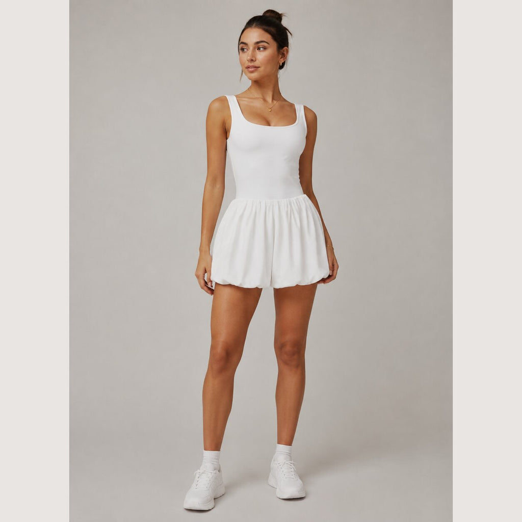 Cloudline Bubble Dress in White
