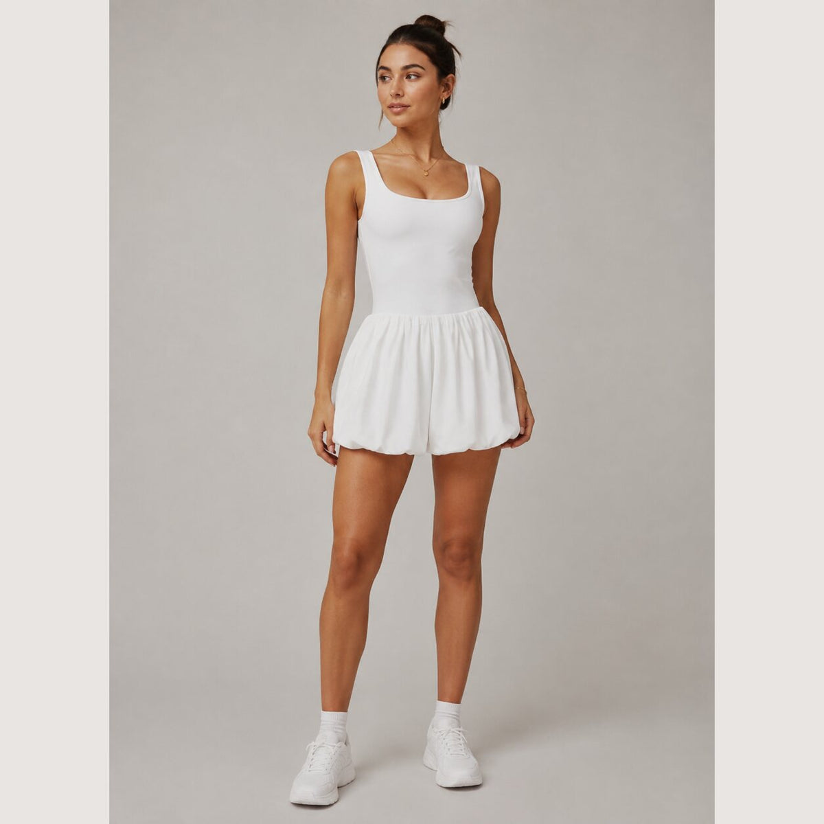 Cloudline Bubble Dress in White