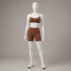 Crossline Short Set in Cinnamon Brown