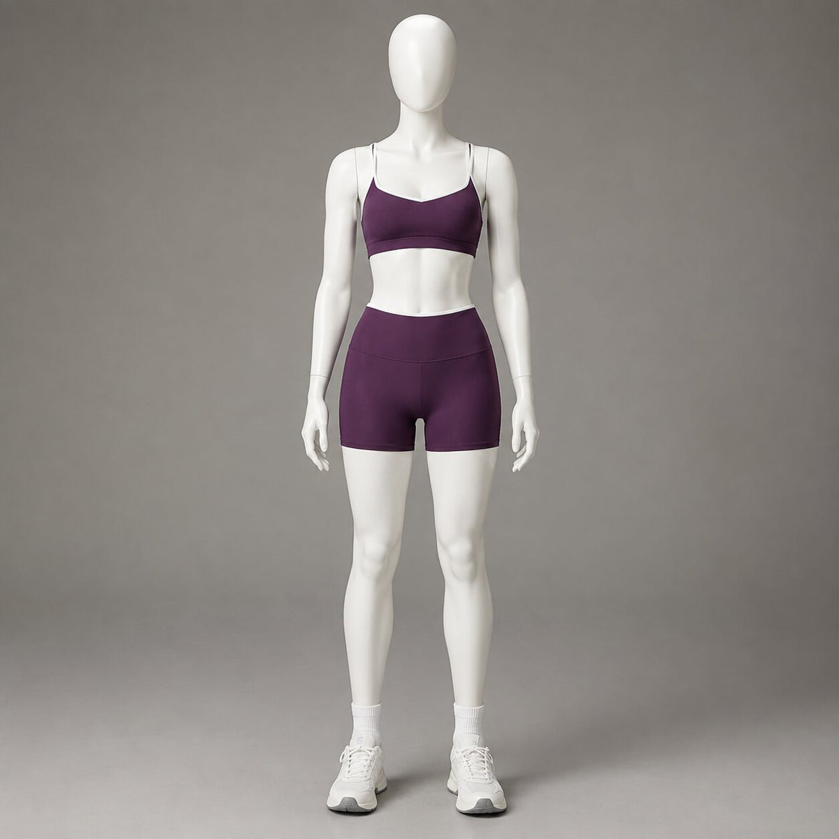 Crossline Short Set in Deep Plum