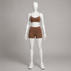 Crossline Short Set in Warm Taupe