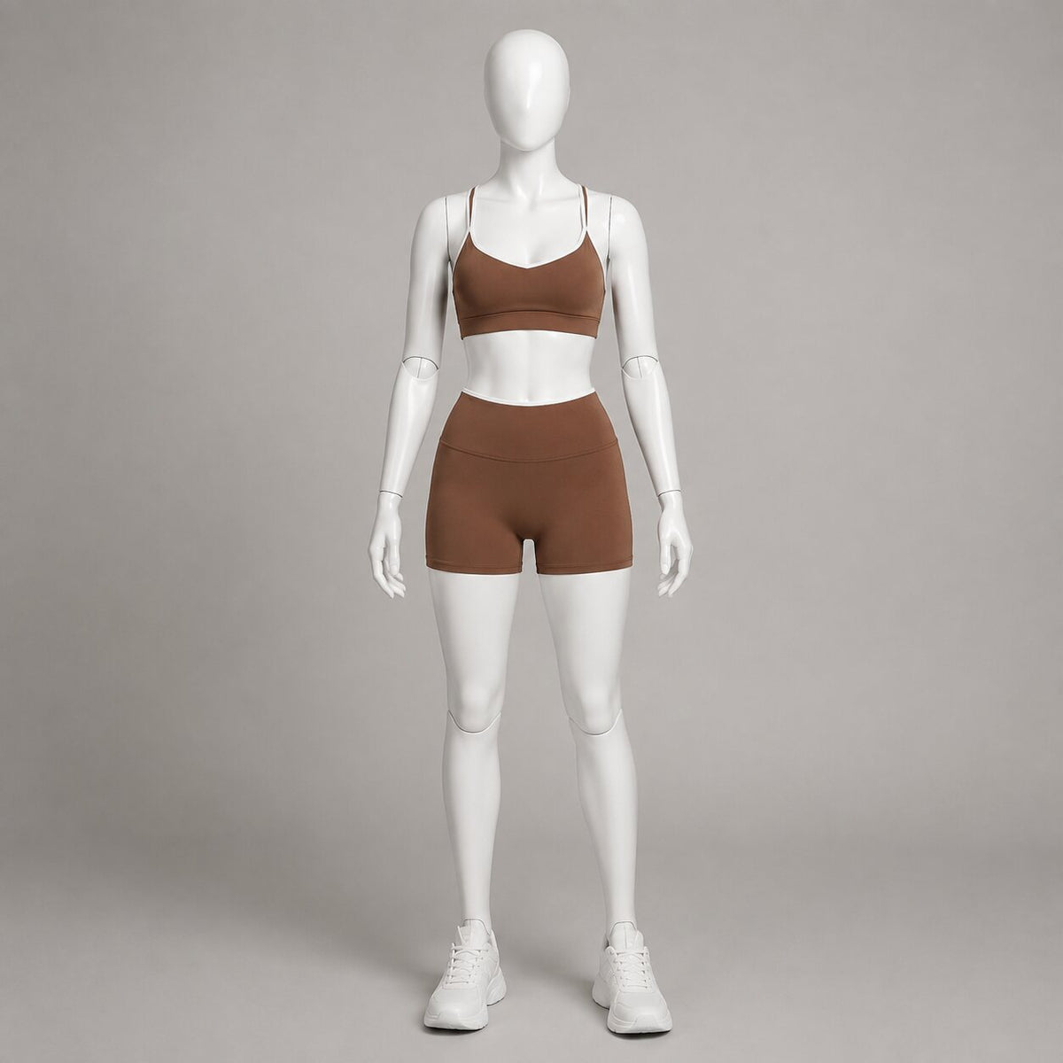 Crossline Short Set in Warm Taupe