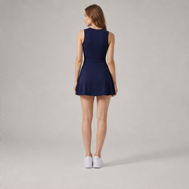 Cutline Tie Dress, back view