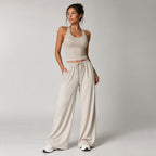Off-Court Flow Set in Warm Sand Beige