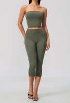 Sunline Bandeau Set in Olive