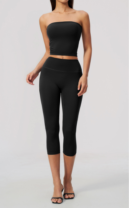Sunline Bandeau Set in Black