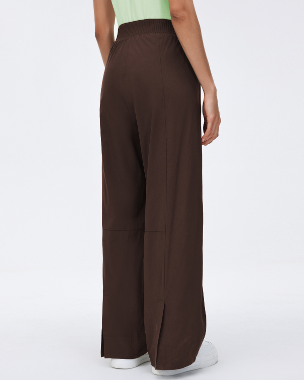 Splitline Wide-Leg Trouser in Chocolate