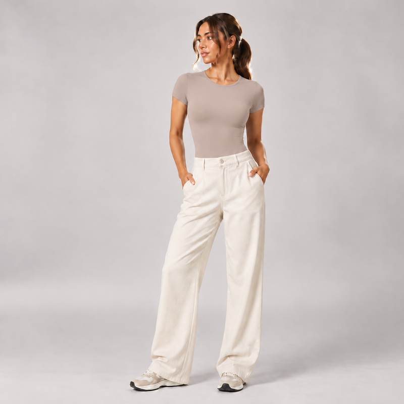 Second Skin Tee Bodysuit in Taupe